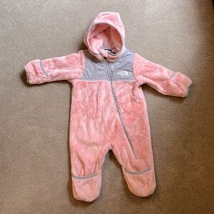 The North Face Pink Fleece Bunting Suit 3-6 mo
